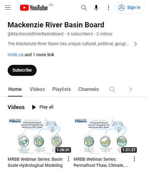 Screenshot of the webinar videos on YouTube